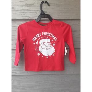 HOLIDAY TIME SANTA GRAPHIC T-SHIRT FOR TODDLER BOYS 2T NWT [CHR9]